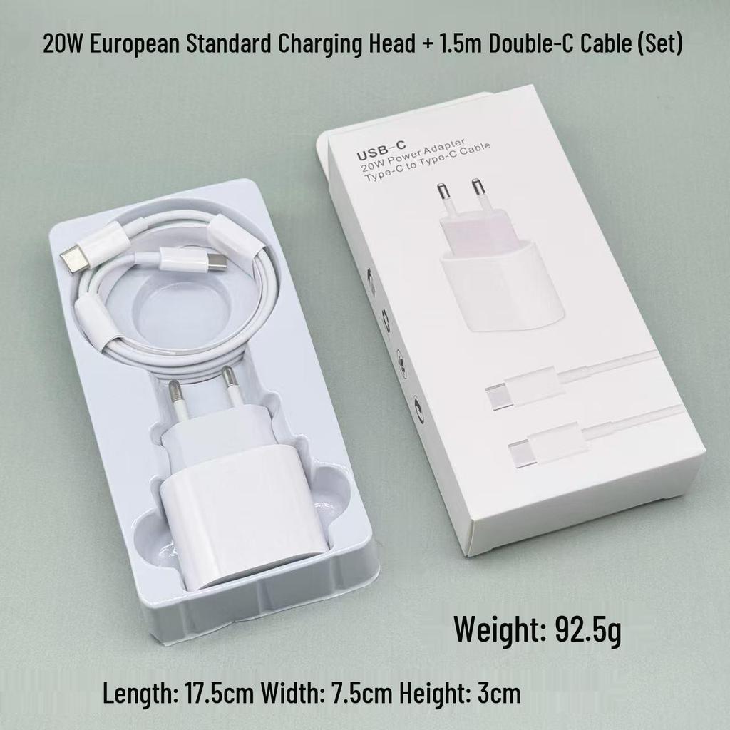 PD20W European Fast Charger for iPhone 13/17 & Tablets - 20W CE Certified.