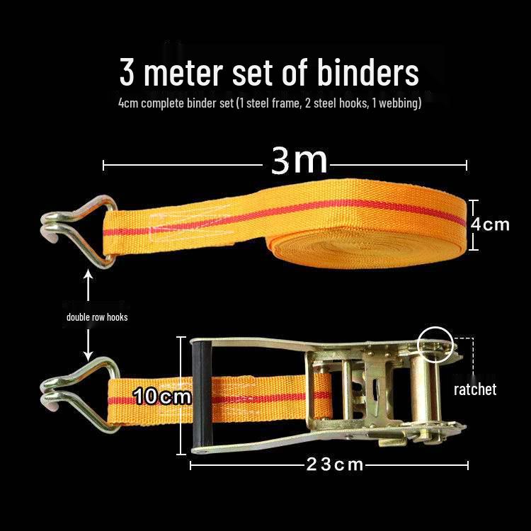 Cintas de Amarração de Carga Pesada com Catraca e Tensionador de Corda de Freio.