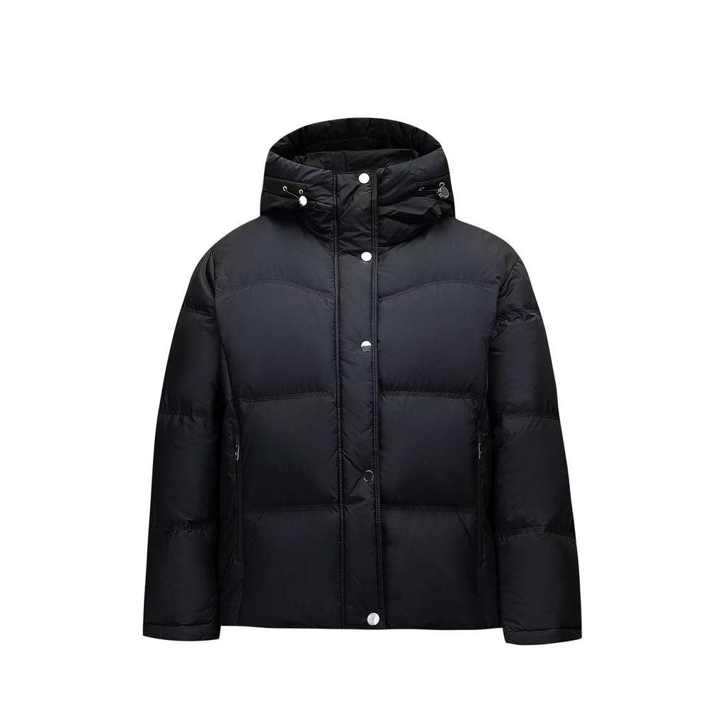 Anta Women's Basic Water-Repellent Hooded Short Down Jacket Black 162547935-2