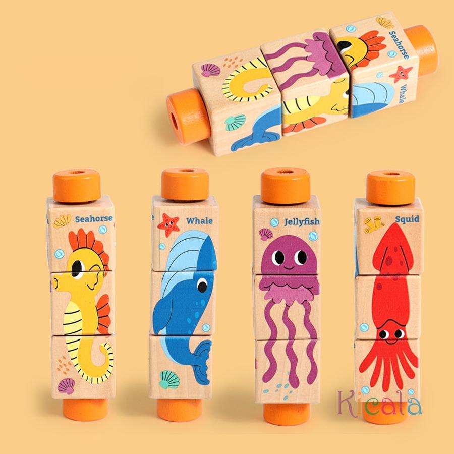 

Wooden Alphabet Puzzle Matching Board, Letters Numbers Shape Sorter Montessori Educational Toy for Toddlers 1-3 Years Gift кольору моря