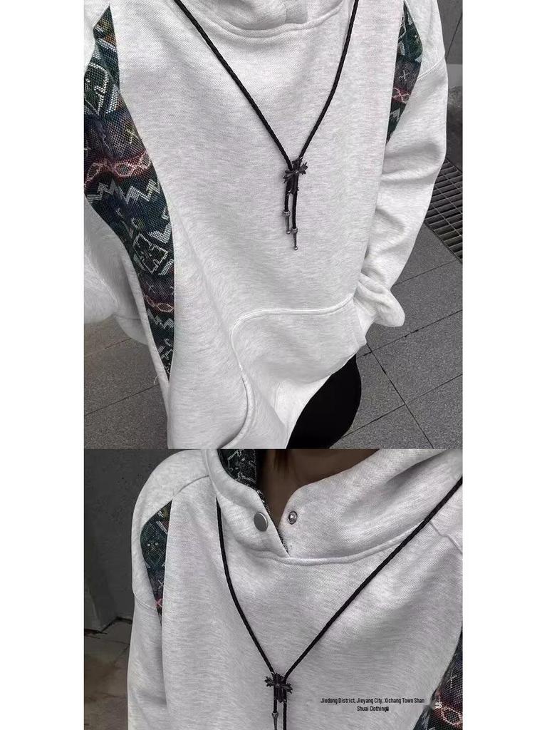 2025 Men's Autumn/Winter Patchwork Hooded Sweatshirt