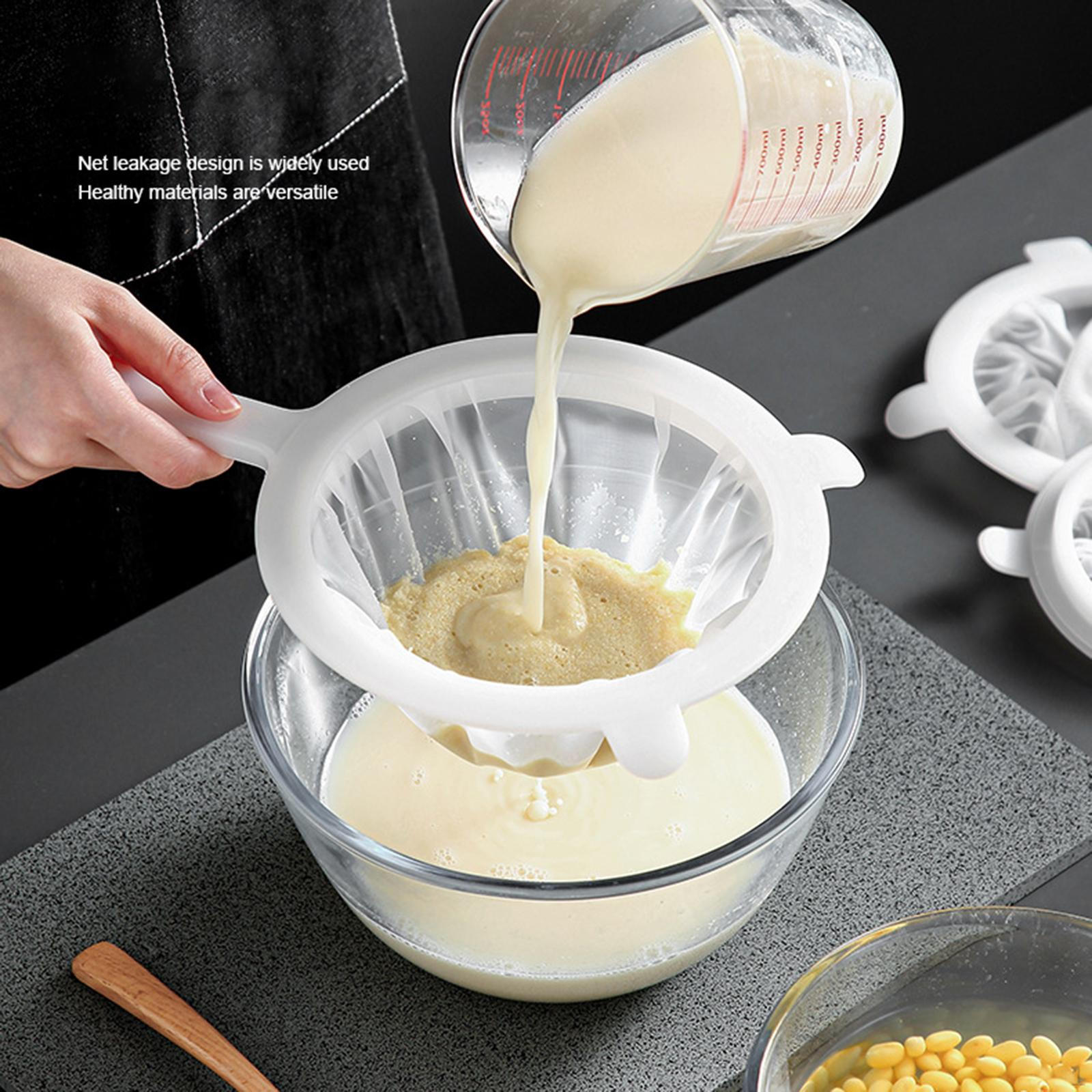 Mesh Sieve Filter with Handle,Fine Spoon,Nylon Fine Strainer,Mesh Colander for Tea Coffee 11cm 120 Mesh