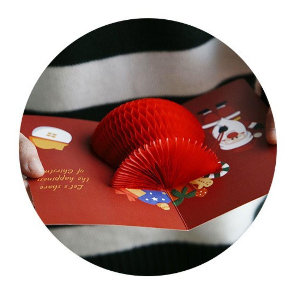 Christmas 3D Pop Up Thank You Cards Blessing Cards Christmas Postcard Greeting Cards With Envelope
