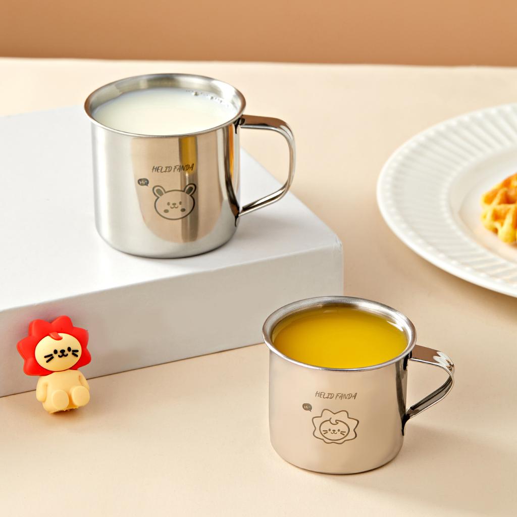Anti Drop 304 Stainless Steel Mug With Handle Mini Portable Tea Milk Cup Cute Kid Water Cup Outdoor Picnic Drinkware