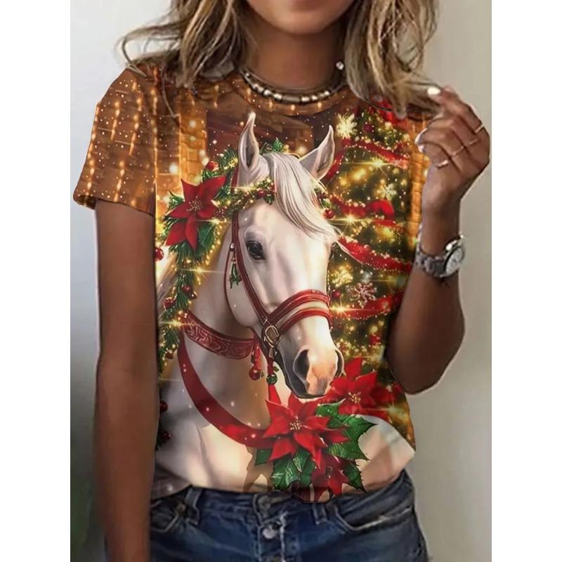 3D Printed Insect Summer Fashion Women's T-shirt Breathable and Trendy Versatile