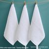 Thickened Pure Cotton White Square Hand Towel - No Shedding, Ideal for Hotels, Kindergartens, KTVs, Catering & Kitchens