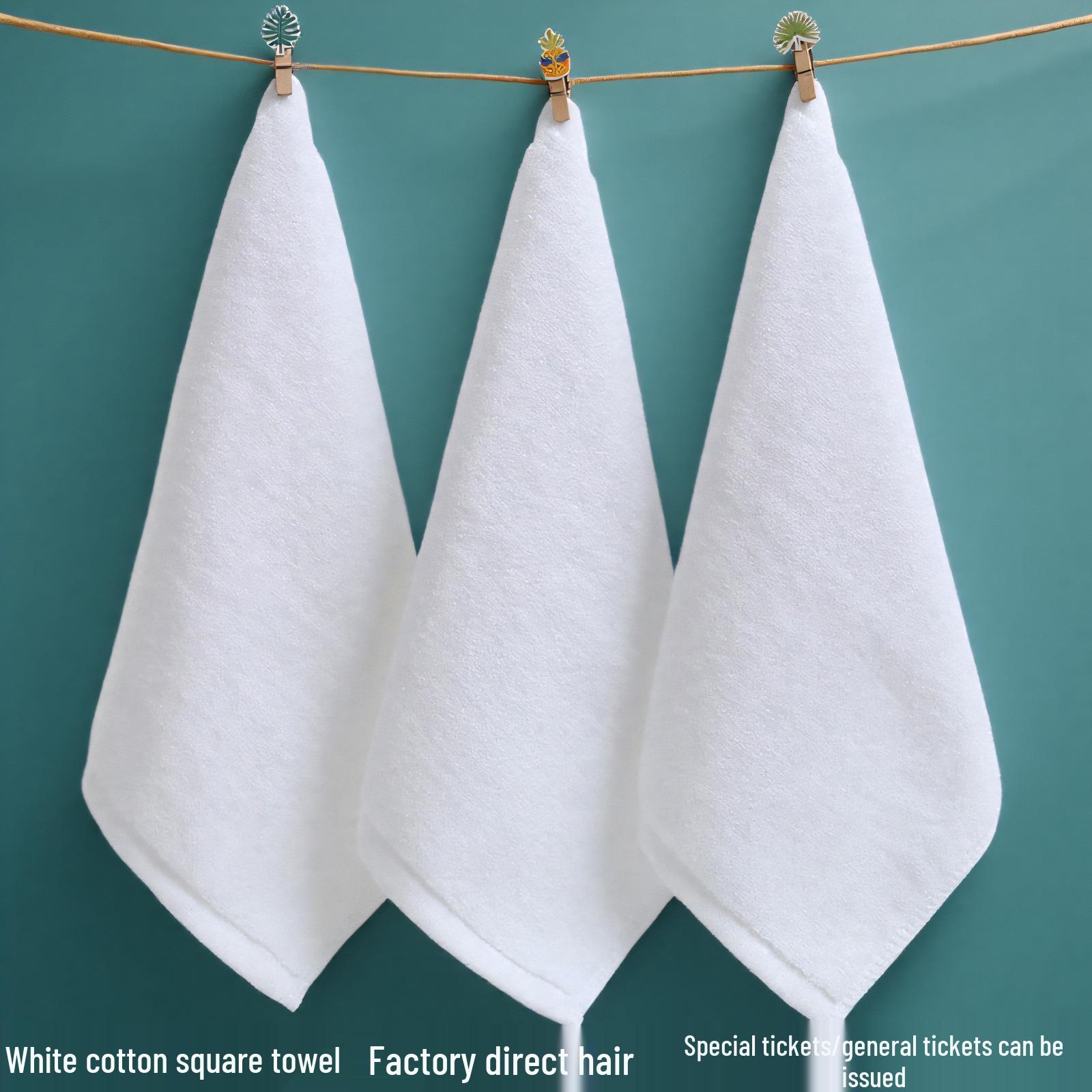 

Thickened Pure Cotton White Square Hand Towel - No Shedding, Ideal for Hotels, Kindergartens, KTVs, Catering & Kitchens 20g Thin Cotton [25*25] білий