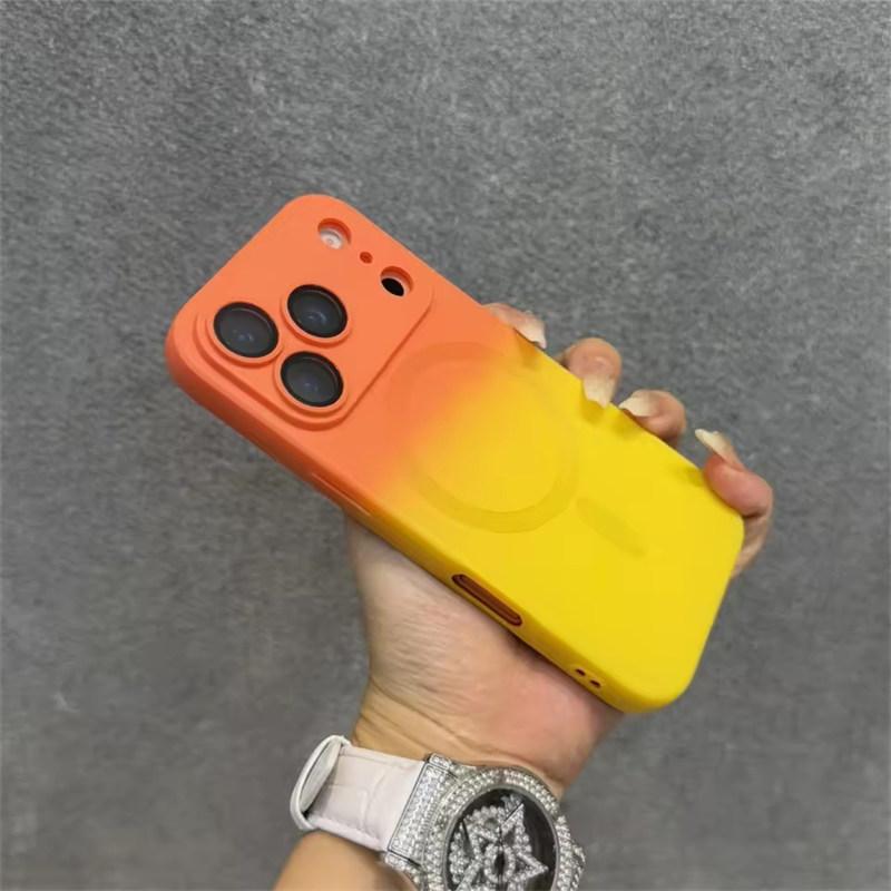 Für iPhone 17 Air Luxus Magsafe Kabelloses Laden Farbverlauf Hautgefühl Handyhülle Für iPhone 17 16 15 14 13 12 11 Pro Max Plus Hülle