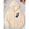 Unisex Fashion Casual Sports Hoodie Jacket for Boys, Girls and Teenagers, Spring and Autumn Styles, Personalized Palm Trendy Print Design