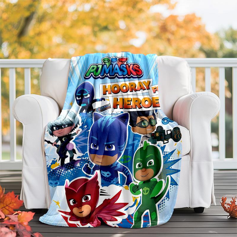 1pc PJ Marks1 Theme Blanket - Digital Print, Polyester, Cozy for All Seasons, Perfect for Outdoor, Camping, and Travel