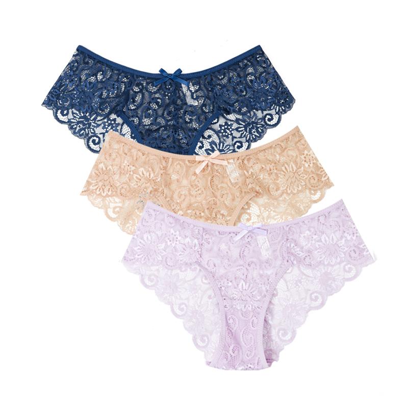 3 Stück/Set! Frauen Sexy Spitze Höschen Transparent Höschen Sexy Intime Slips Weibliche Unterwäsche S-XL