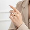 Zircon Rotatable Ring Star Rhinestone Crystal Flower Ring Flower Opening Ring  For Women