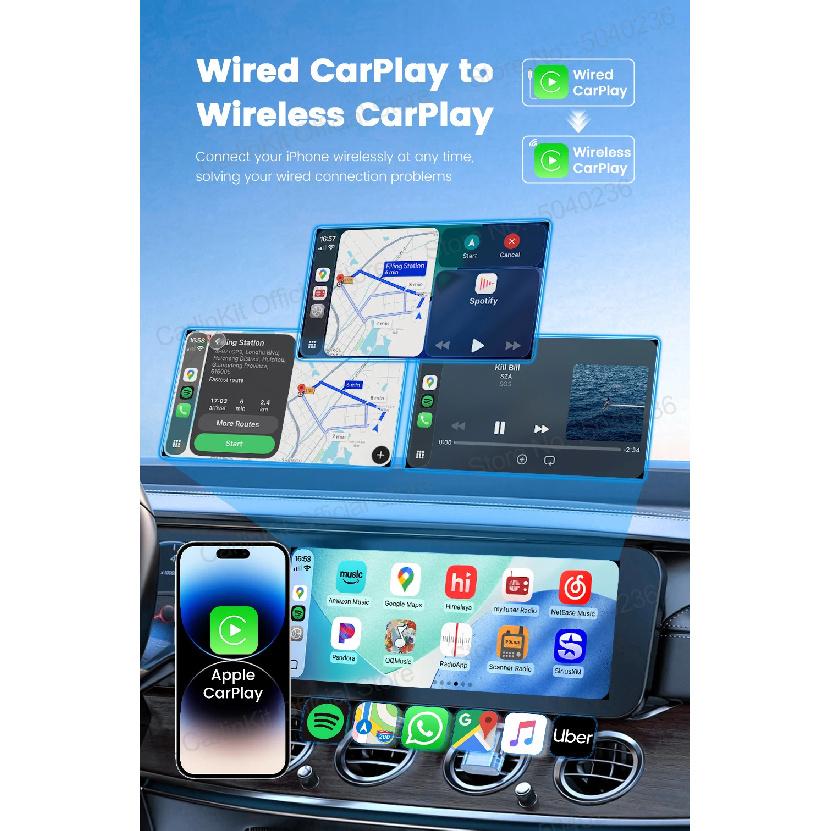CarlinKit 5.0 C2Air Wireless Adapter Wireless CarPlay Android Auto Plug &Play 2.4Ghz&5.8Ghz WiFi BT Auto Connection For OEM Cars