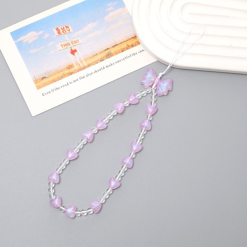 

Шарм для телефона в виде бусинок и бантика: Ремешок на запястье против падения и потери с коротким шнурком Phone Chain