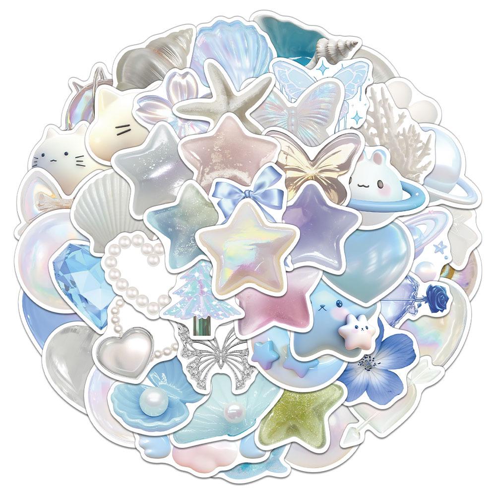 

50 Dreamy Color Cartoon Stickers for DIY Decoration - Perfect for Phone Cases, Notebooks, and Water Cups