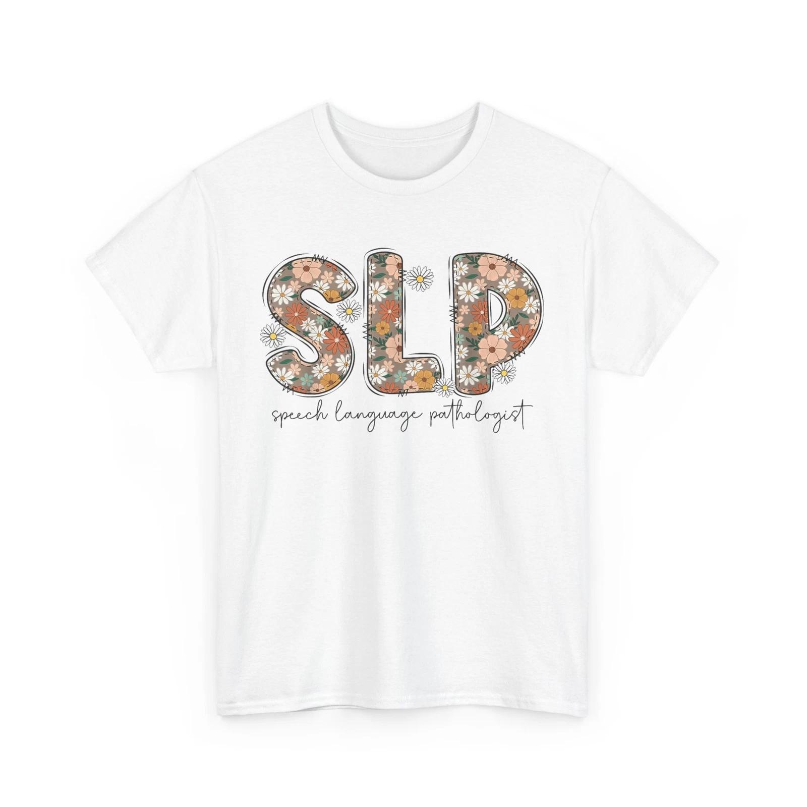 

Speech Therapy T-Shirt, Speech Language Pathologist SLP Floral Shirt 2XL