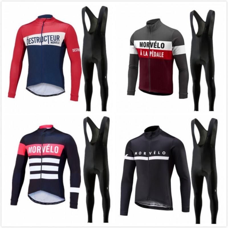 Set Completo Maglia a Manica Lunga da Ciclismo e Salopette Uomo Donna A Righe Traspirante