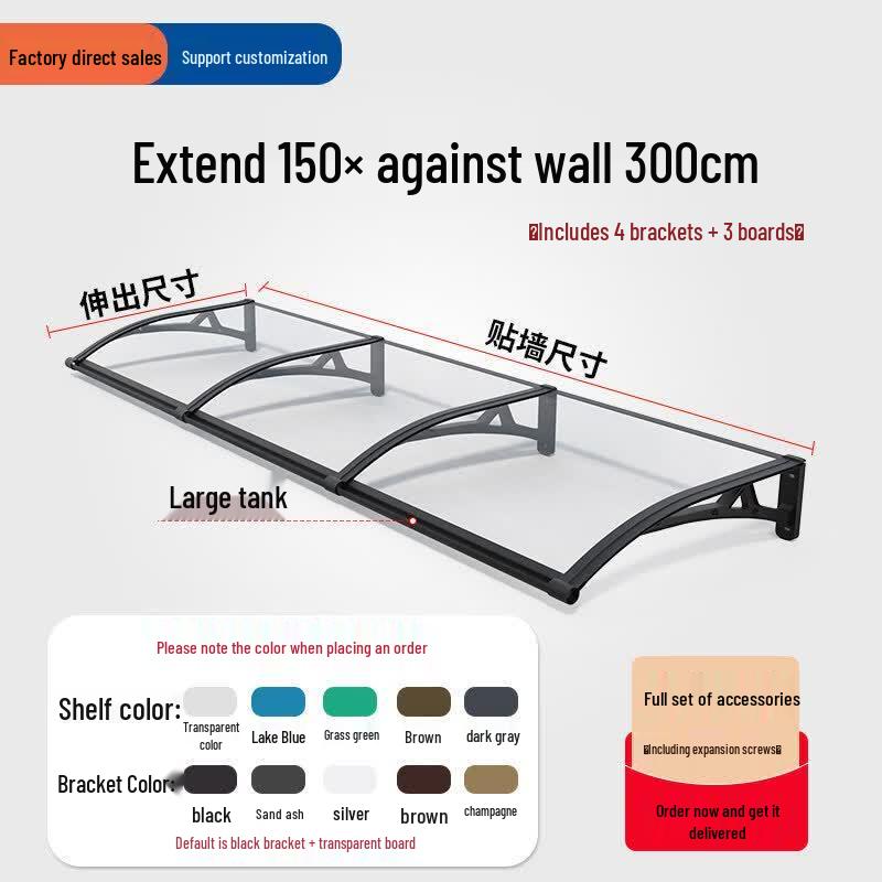 Aluminum Alloy Frame Polycarbonate Outdoor Awning