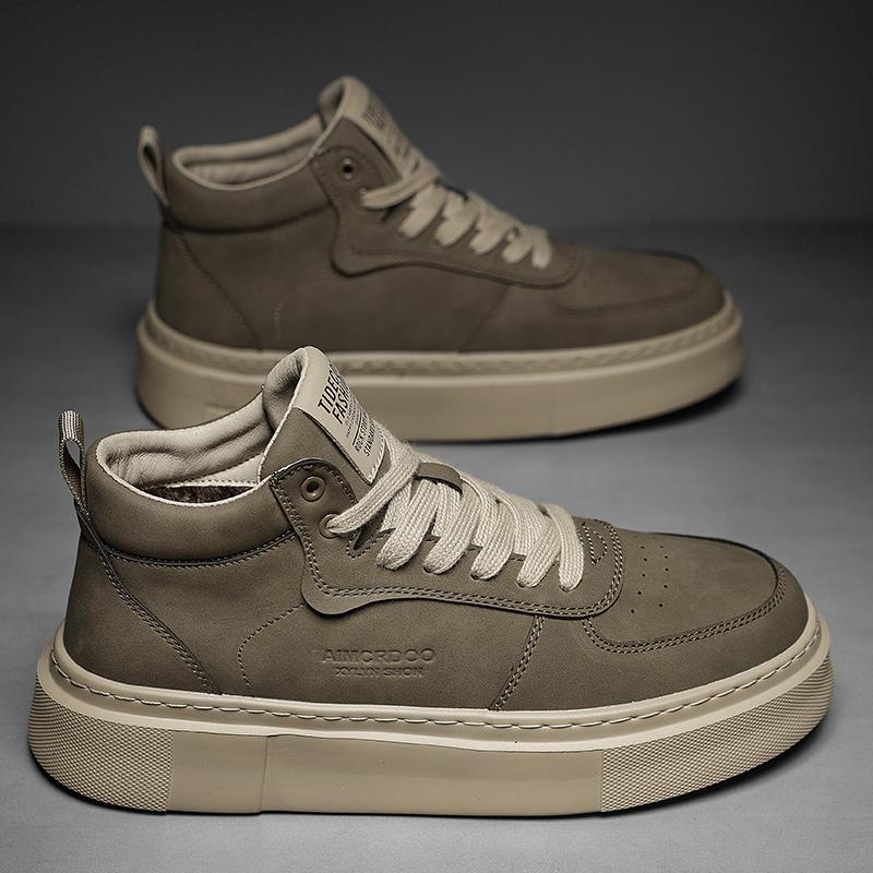 Martin boots autumn high-top retro board shoes short boots British casual mid-top leather shoes