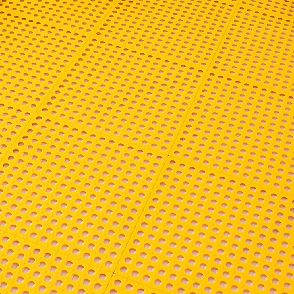 10PCS Suction Cup Floor Mats Anti Slip Plastic Mosaic Bath Mat for Kitchen Bathroom Yellow