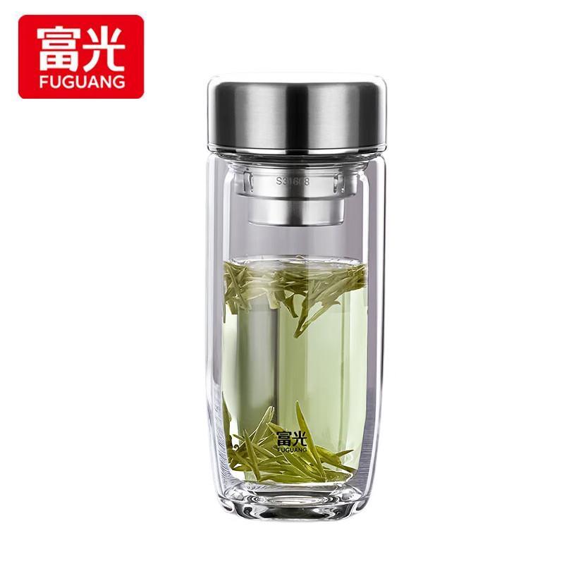 Fuguang Irregular Double-Layer Glass Cup