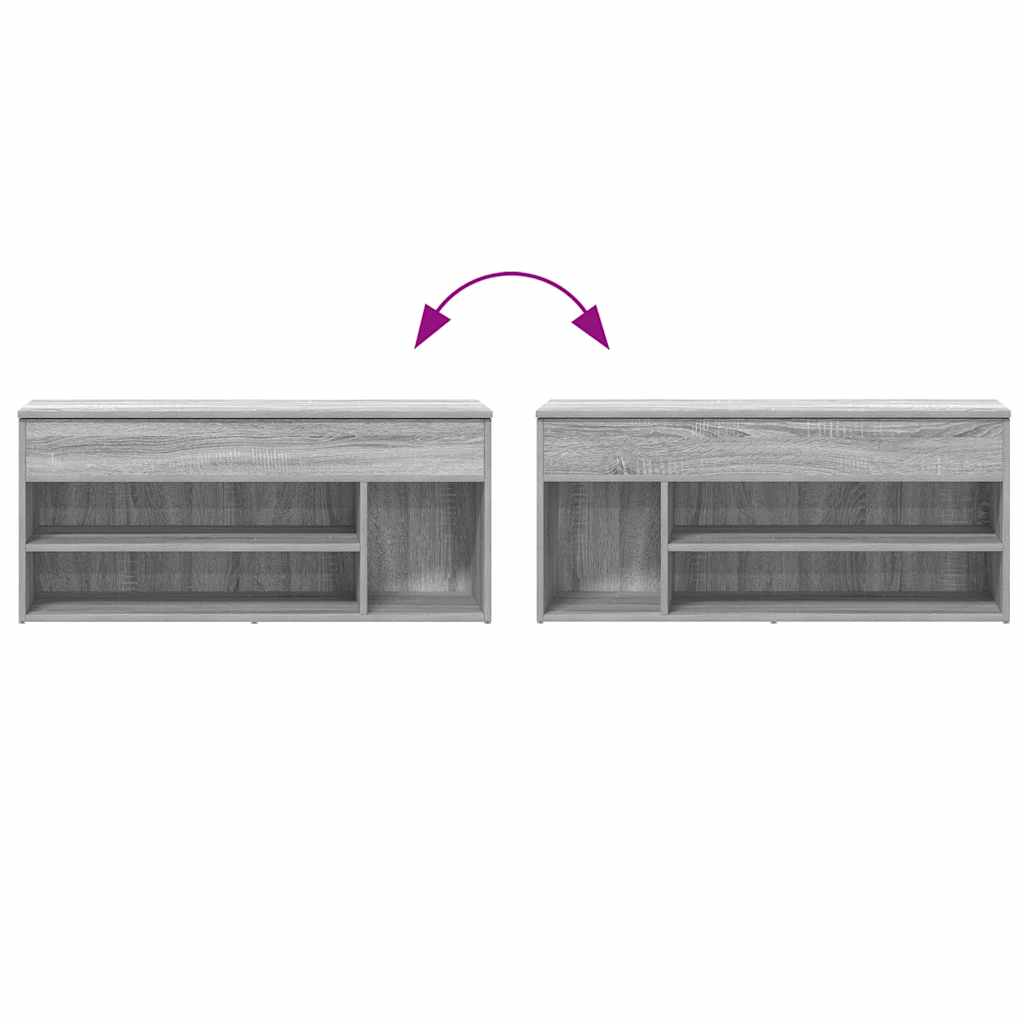 Shoe Bench Grey Sonoma 102 X 30.5 X 45 Cm Particleboard