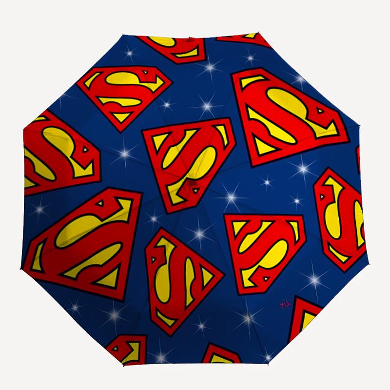 

1pc SupermanDesign Automatic Open/close Folding Umbrella - Compact Travel Umbrella, Heavy-Duty 8-Rib Construction y2507