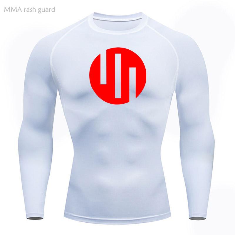 Running T-shirt Short Sleeve White Compression Shirt Men's Gym Exercise Quick Dry Sun Protection Sportswear Muscle Shirt 4XL