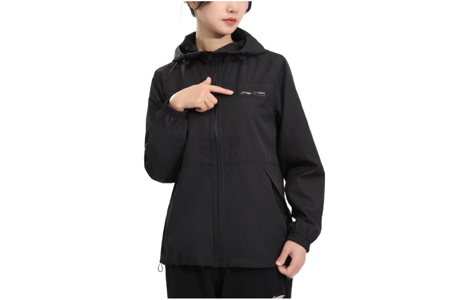 Куртки Li Ning Женские Черные С капюшоном Умеренные Другие AFDR832-6 M