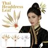 1PC Headwear Jewelry Thailand Ethnic Golden Dance Party Decoration Hairpin for Women Crystal Flower Hair Accessories Alloy Leaf