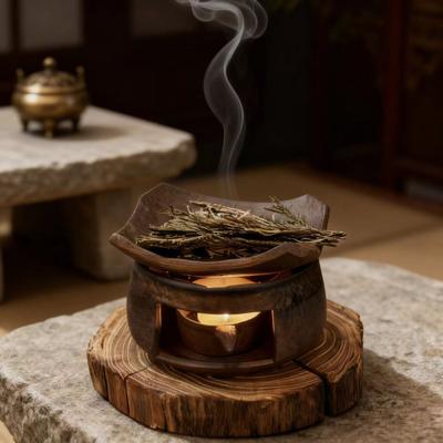 Ceramic Aromatherapy Stove Essential Oil Burner Tea Light Candle Holder Teapot Warmer Zen Incense Burner