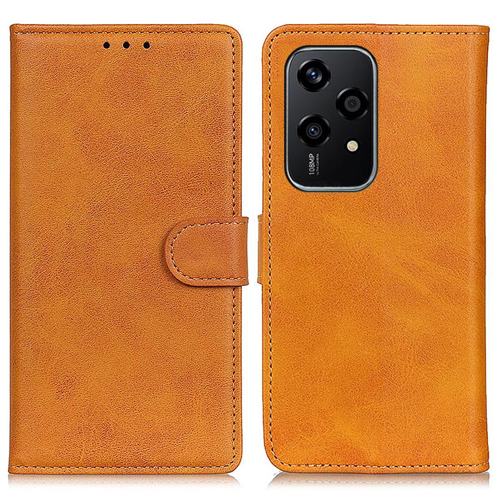 

Чехол для Honor 200 Lite Кожаный чехол с текстурой коровьей кожи Внутренний из ТПУ Brown