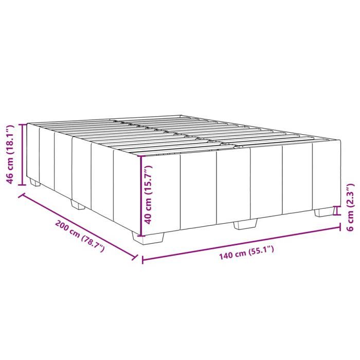 VidaXL Slat Bed Base with Mattress Taupe 140x200 Cm Fabric 3285481