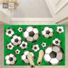Covor verde de fotbal pentru băieți, teren de fotbal 3D, covor pentru dormitor pentru copii, covoraș moale de noptieră, covoraș de baie drăguț, covoraș de toaletă kawaii