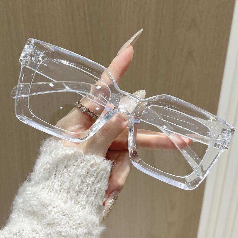 

Retro Rivet Square Eyewear Transparent Computer Glasses Frame Women Men Anti Blue Light Blocking Glasses Clear Lens Eyeglass