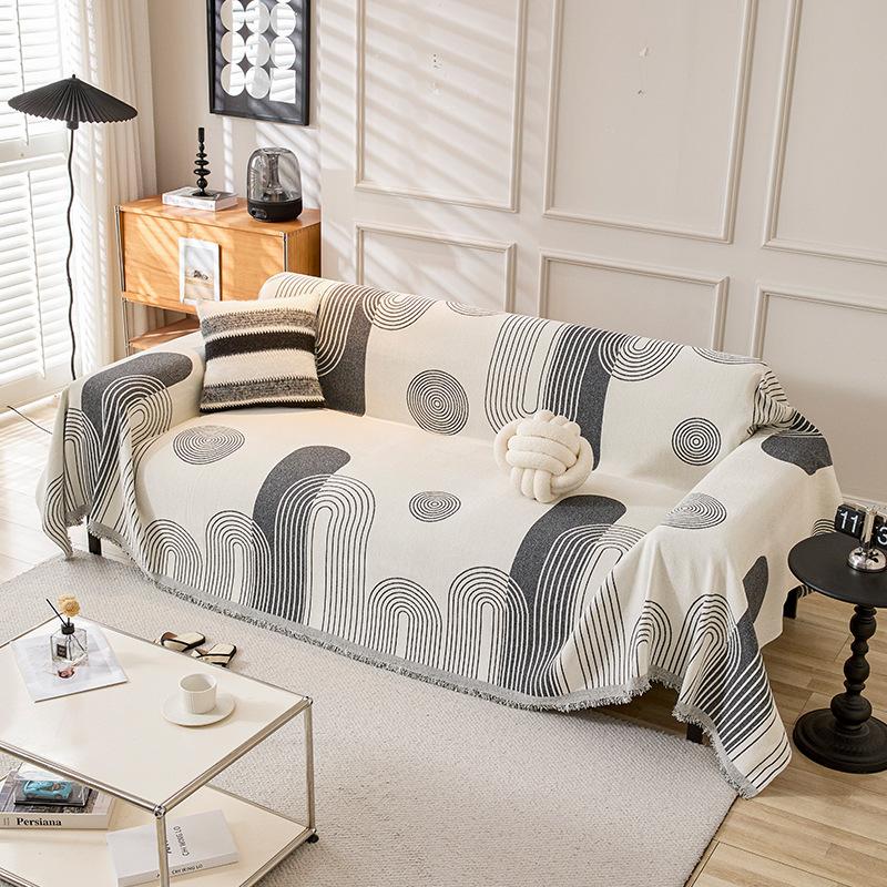 

Universal Sofa Cover Winter Plush One-Piece Sofa Protector Nordic Sle Machine Washable for Three-Seater Sofa Dustproof 180x130cm