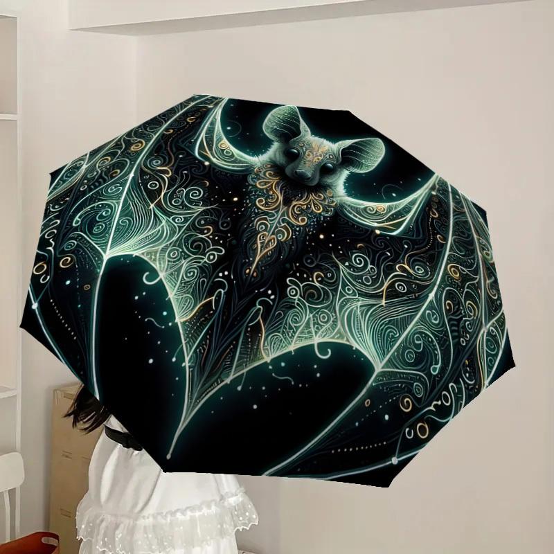 1pc Ethereal Bat Artwork Umbrella with Plastic Handle,Suitable for All Seasons Home Travel Outdoor UmbrellaDD1067