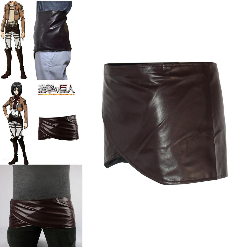 Attack On Titan Cosplay Faux Leather Miniskirt Ackerman Costume Unisex