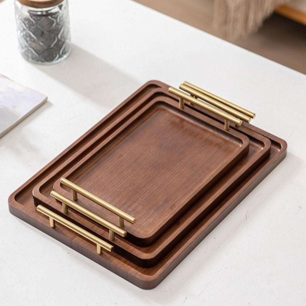 Vintage Bamboo Tea Tray Rectangular Breakfast Bread Plate Fruit Plate Serving Platter  Bathroom