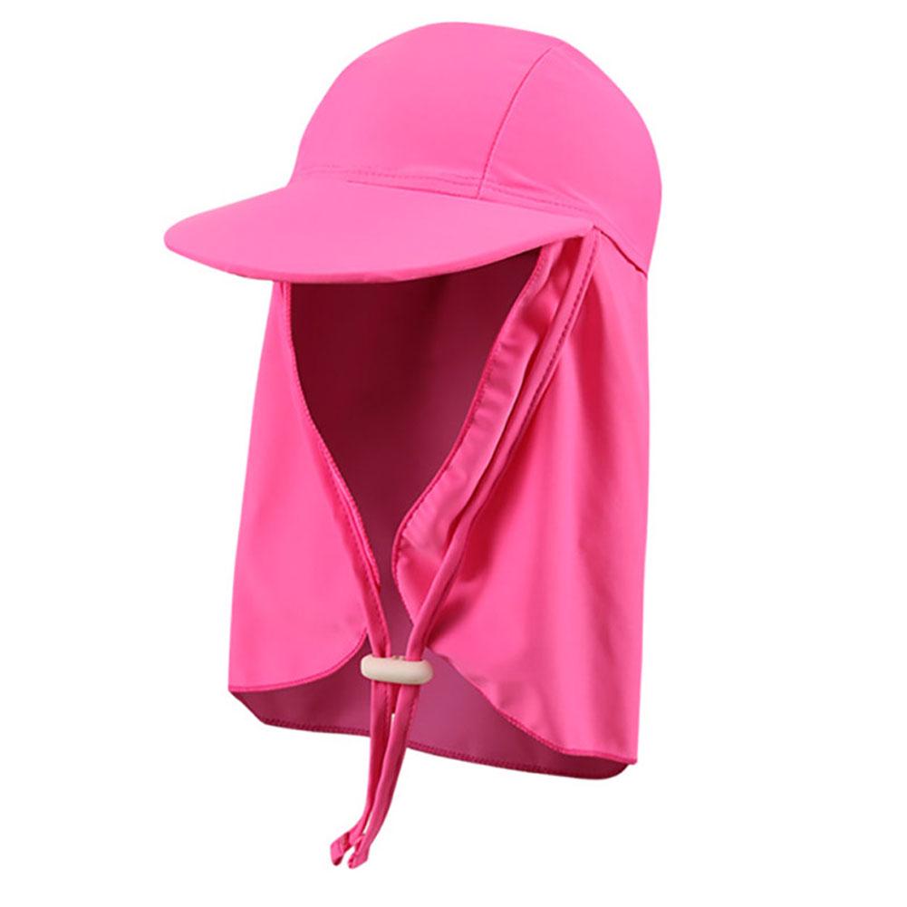 New Kids Summer Wide Brim Outdoor Windproof Anti-UV Adjustable Ear Flap Cap Sun Hat