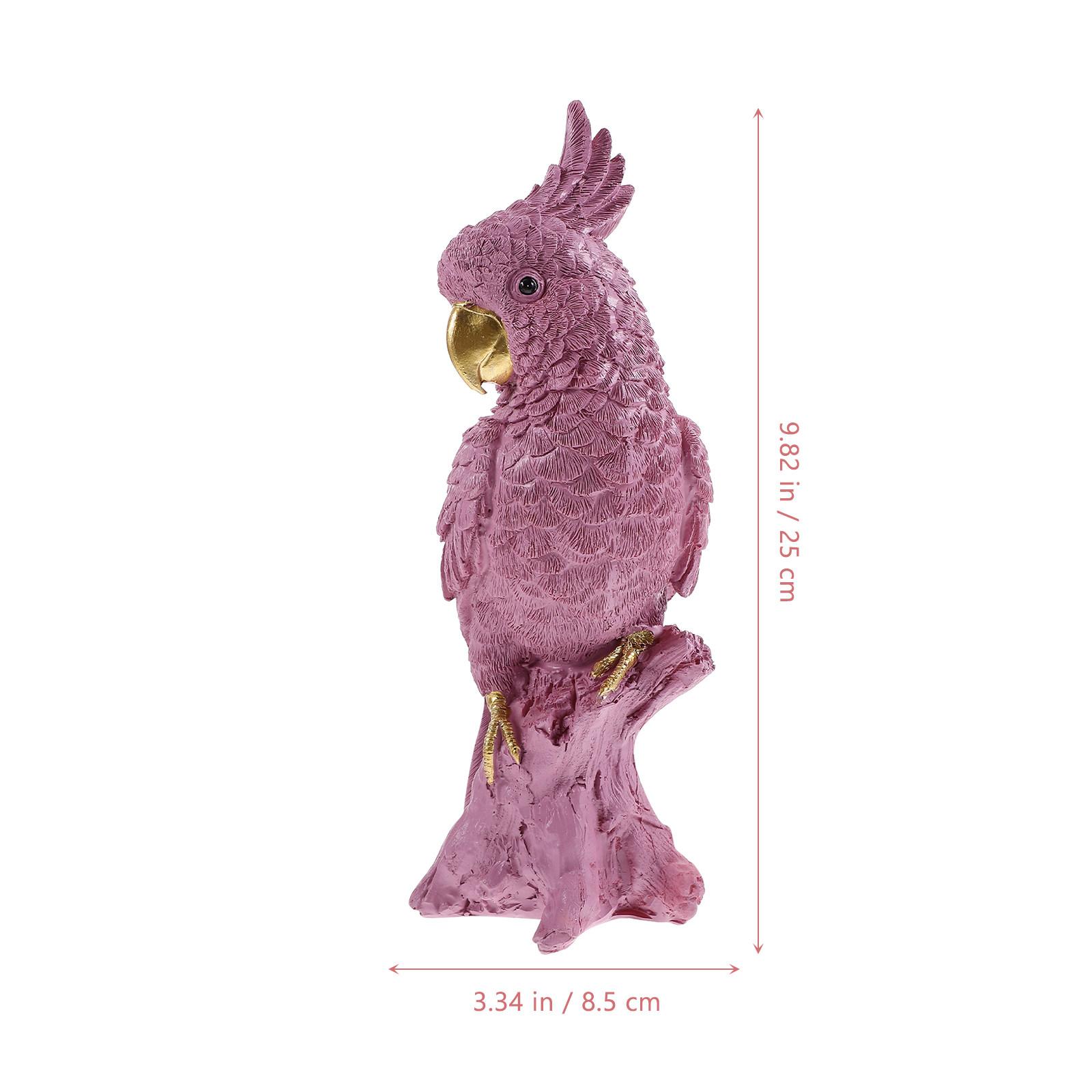 Parrot Decoration Resin Craft Small Decorative Statue Cabinet Tabletop Lifelike Artificial Bird Ornament for Home Garden Desk