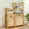 Laundry Hamper Dirty Clothes Storage Basket Pull-Out Floor Stand Bathroom Storage Shelf Cabinet Multi-function Laundry Basket