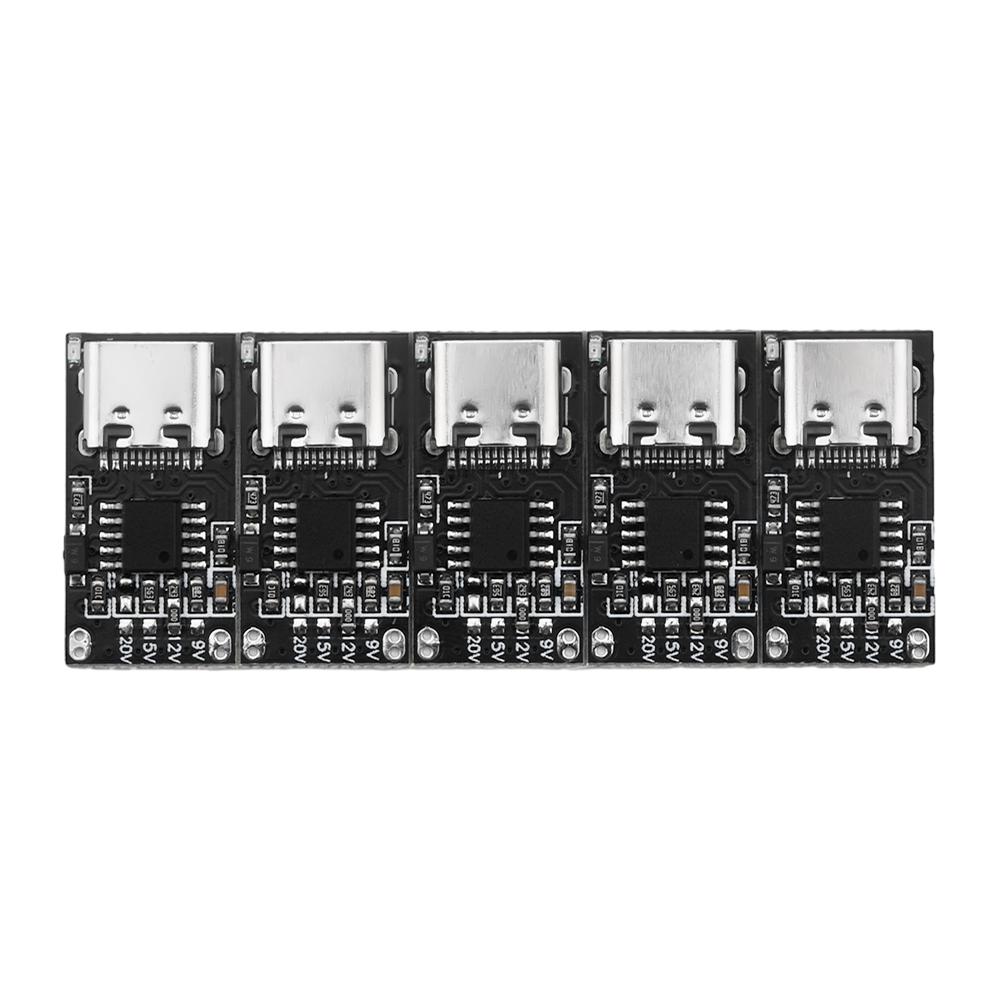 5pcs Type C PD2.0 PD3.0 Fast Charge Trigger Polling Detector USB Boost Power Supply Change Module Charger Board diymore
