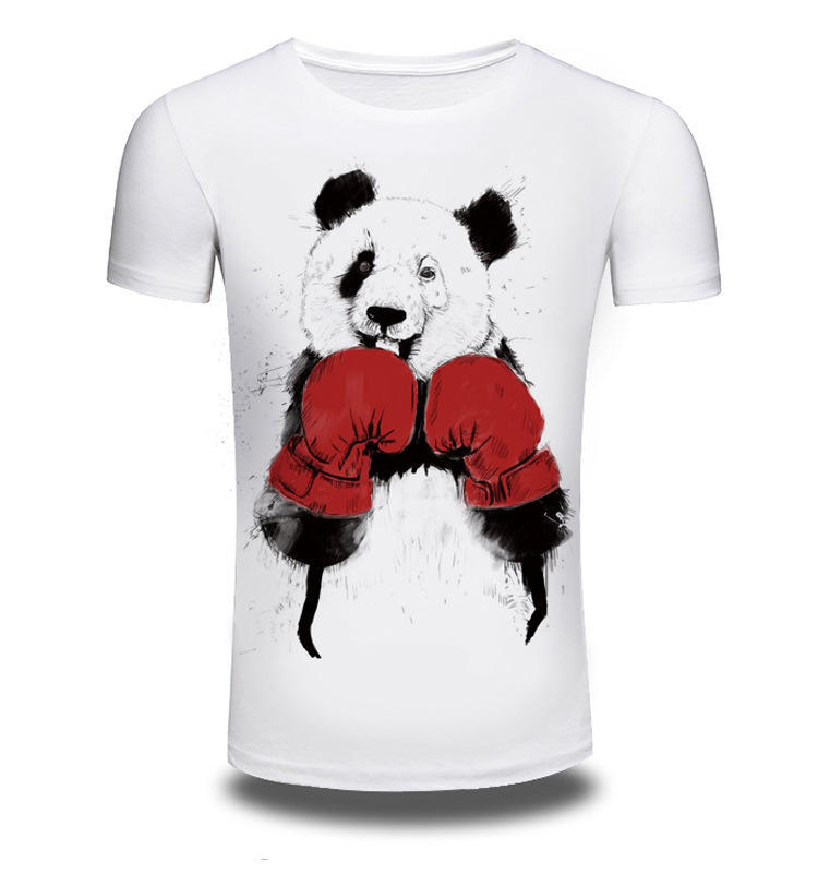 Pandaie Mens Blouse Shirts Personality Mens Summer Casual Slim Short Sleeve Printed Shirt Top Blouse