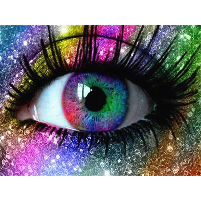 New 5D DIY Diamond Painting Woman Eyes Diamond Embroidery Cross Stitch Full Round Drill Manual Art Crafts Home Decor Gift