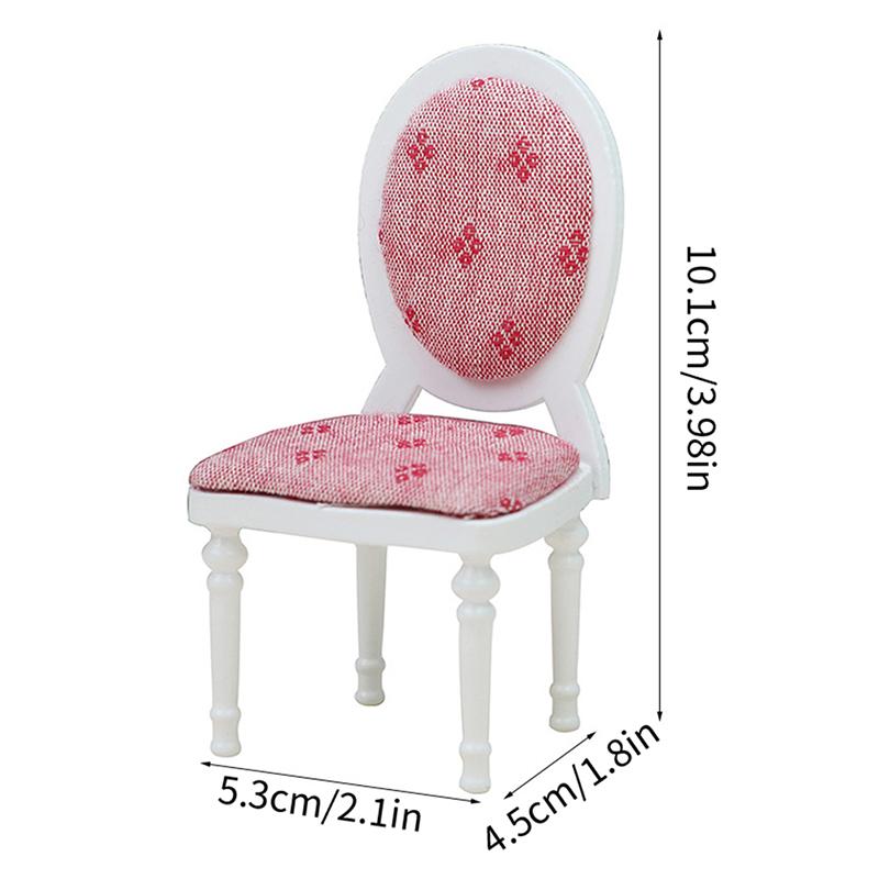 1pcs 1:12 Dollhouse Simulation Retro Sofa Chair Round Stool Model Furniture Living Room Bedroom Scene Decor Accessories Toy