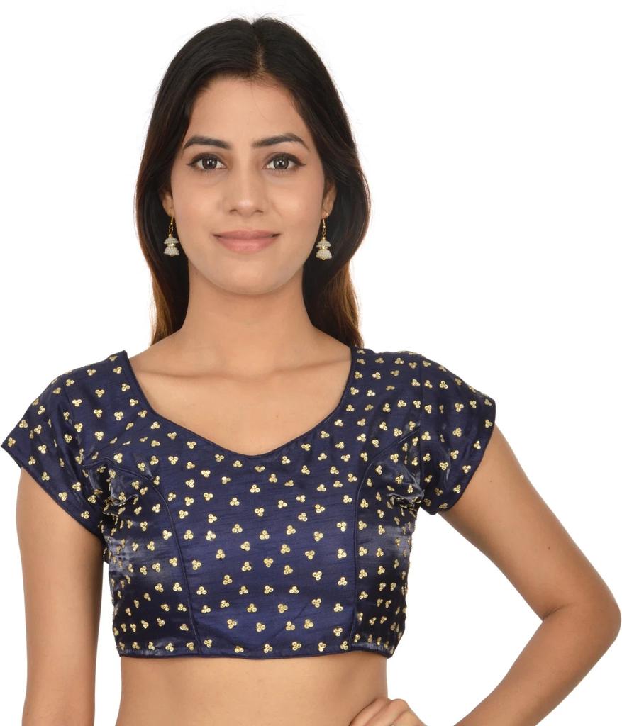 Women's V Neck Desigenr Choli Indian Bollywood Wedding Wear Stitched Blouse