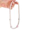 925 Silver Natural Freshwater Pearl Powder Crystal Design Necklace Clavicle Chain