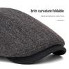 Men's Autumn & Winter Knitted Duckbill Cap with Velvet - Fashionable British Newsboy Beret