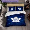 Toronto Maple Leafs Pattern Microfiber 3Pcs Bedding Set Decor Duvet Cover Set For Bedroom Home Use